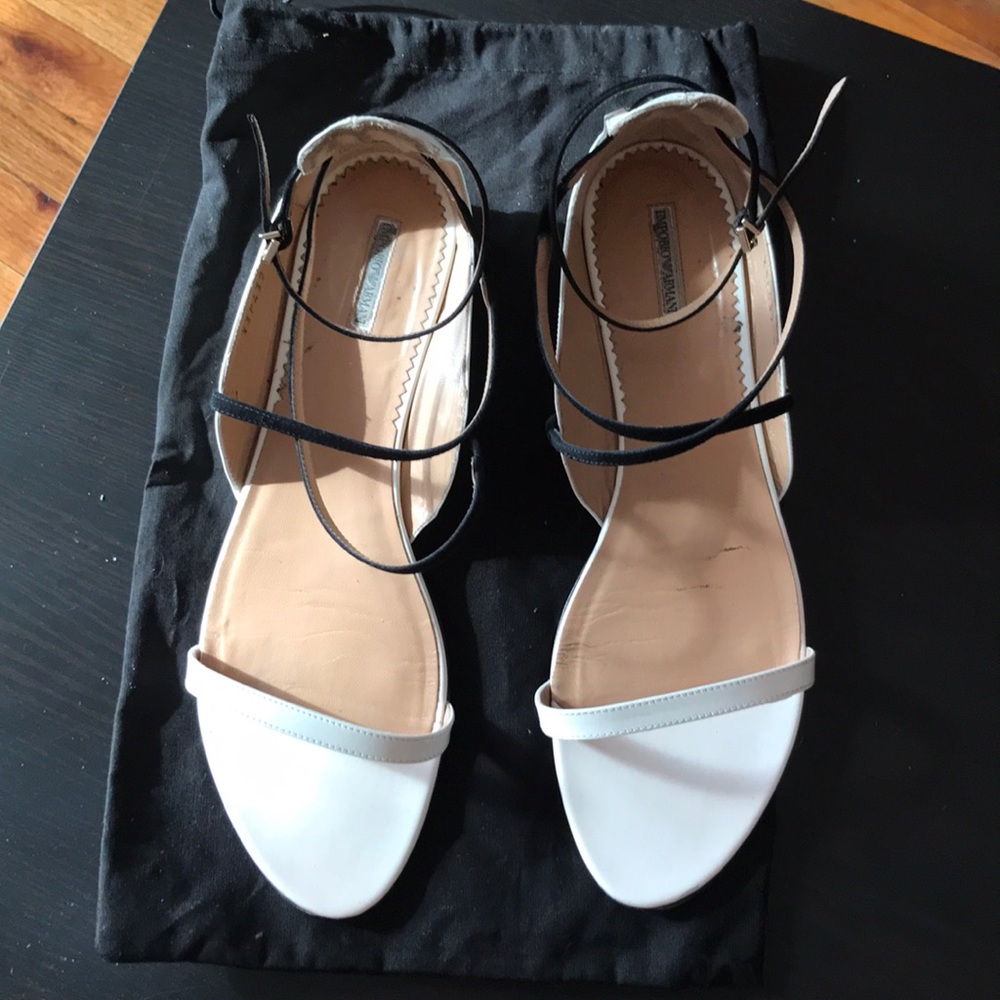 Emporio Armani black and white sandals